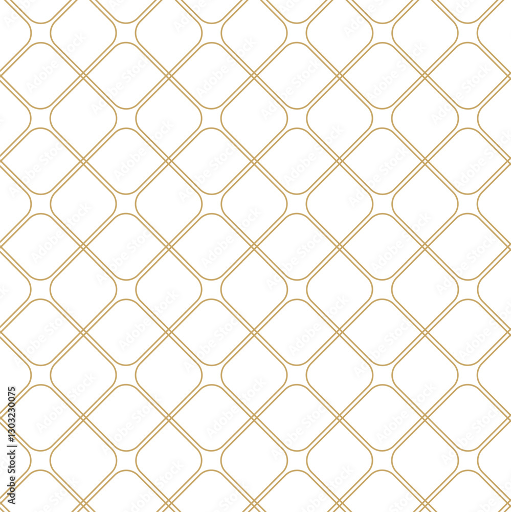 Fototapeta premium Abstract geometric pattern with square, lines and stripes on white background. A seamless vector background. Graphic modern pattern. White and gold pattern.
