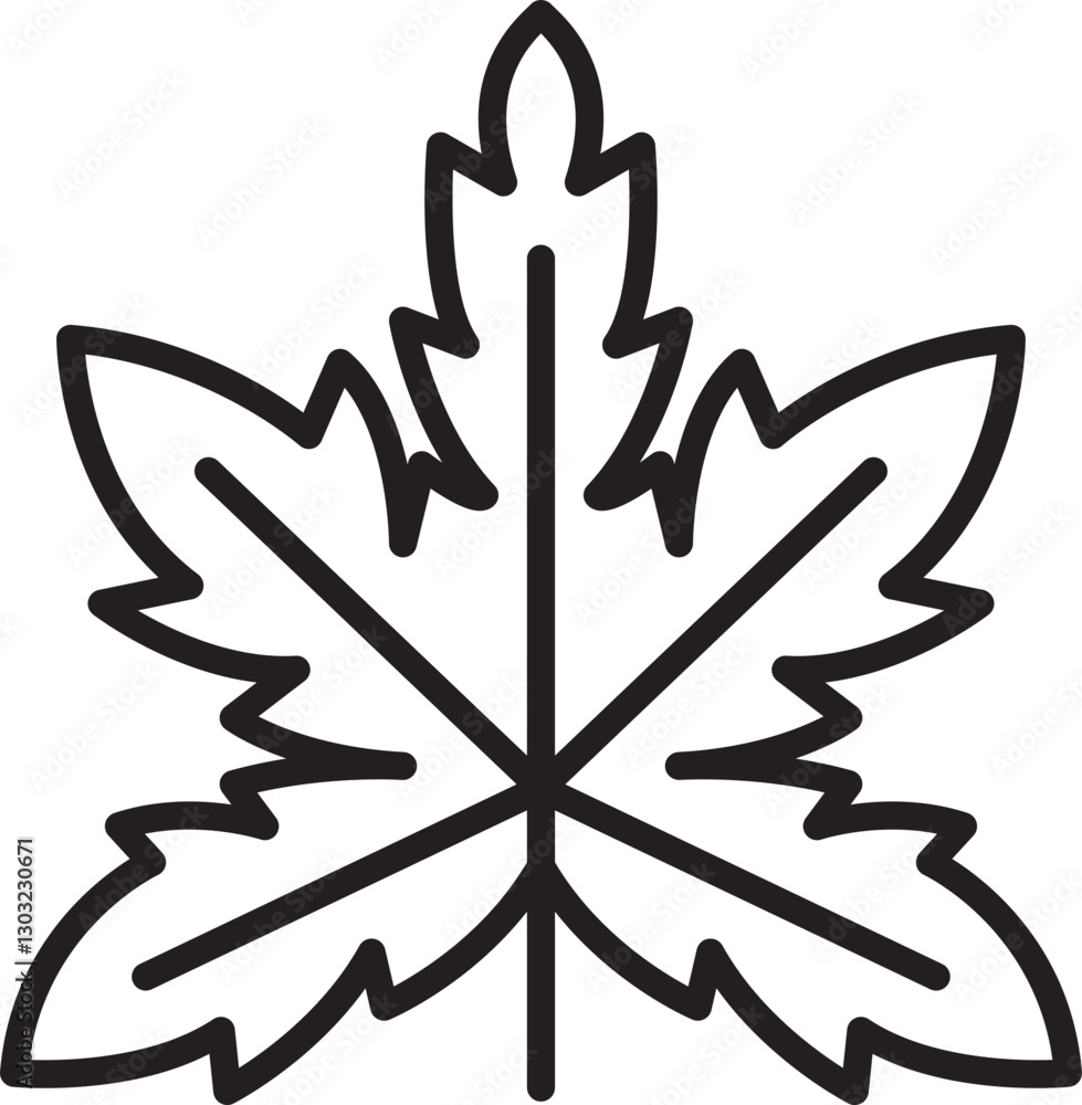 Leaf illustration in black outline style line icon Leaf illustration in black outline style line icon