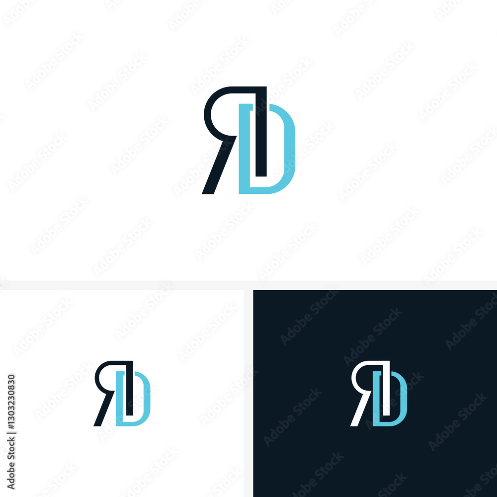 Abstract letter RD DR monogram logo vector template. Initial based minimal flat icon vector, RD logo Abstract letter RD DR monogram logo vector template. Initial based minimal flat icon vector, RD logo