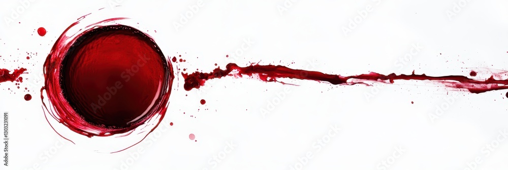 Fototapeta premium Isolated Red Wine Blot Circles on Crisp White Backdrop