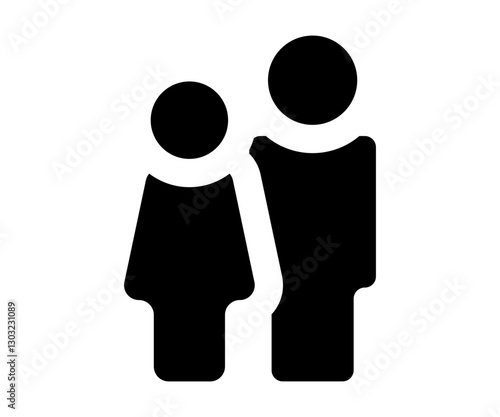Woman and man vector icon. 