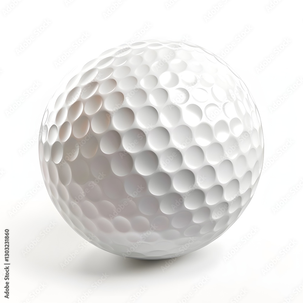 Minimalist 3D White Golf Ball Icon on Plain Background Minimalist 3D White Golf Ball Icon on Plain Background