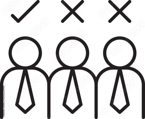 Business approval illustration line icon