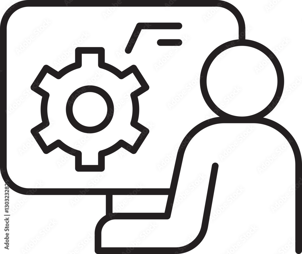 Technical support illustration line icon Technical support illustration line icon