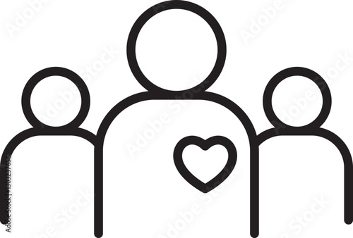 Family love symbol illustration line icon