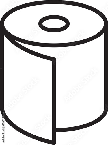 Toilet paper roll illustration line icon