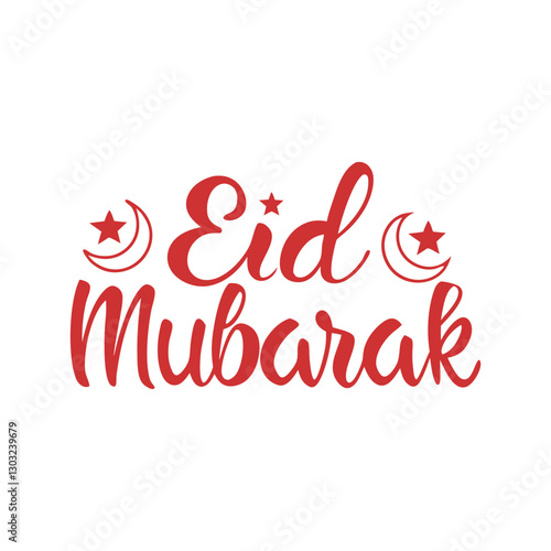 Eid Mubarak Typography Vector icon