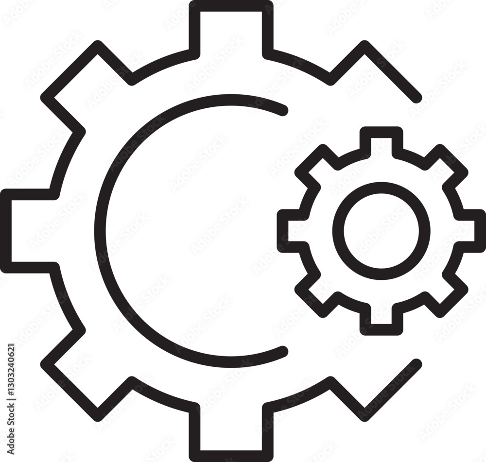 Gears and cogs illustration design line icon Gears and cogs illustration design line icon