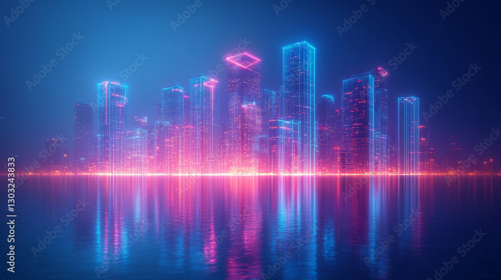 A 3D-rendered futuristic castle glows vibrantly against a dark blue backdrop, symbolizing security, innovation, and digital strength. Its sleek, modern design blends architecture with technology A 3D-rendered futuristic castle glows vibrantly against a dark blue backdrop, symbolizing security, innovation, and digital strength. Its sleek, modern design blends architecture with technology