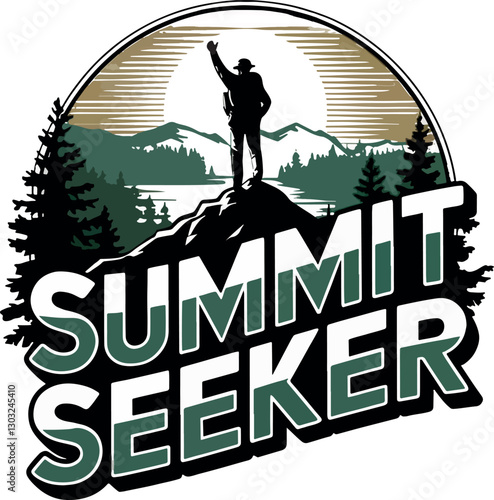 Summit Seeker adventure, mountain outdoor hiking t shirt design