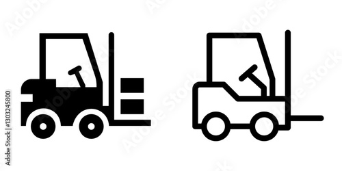 "Forklift Icon Set – Industrial & Warehouse Vector Symbols"