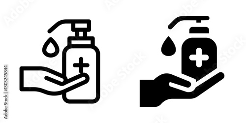 "Hand Sanitizer Icon Set – Essential Hygiene Vector Symbols"