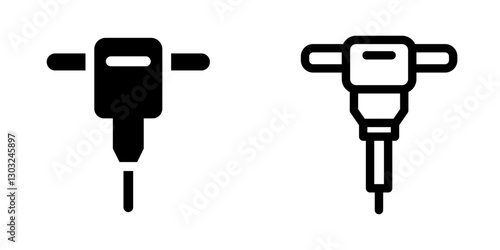 Jackhammer Icon Set - Vector Design Symbols