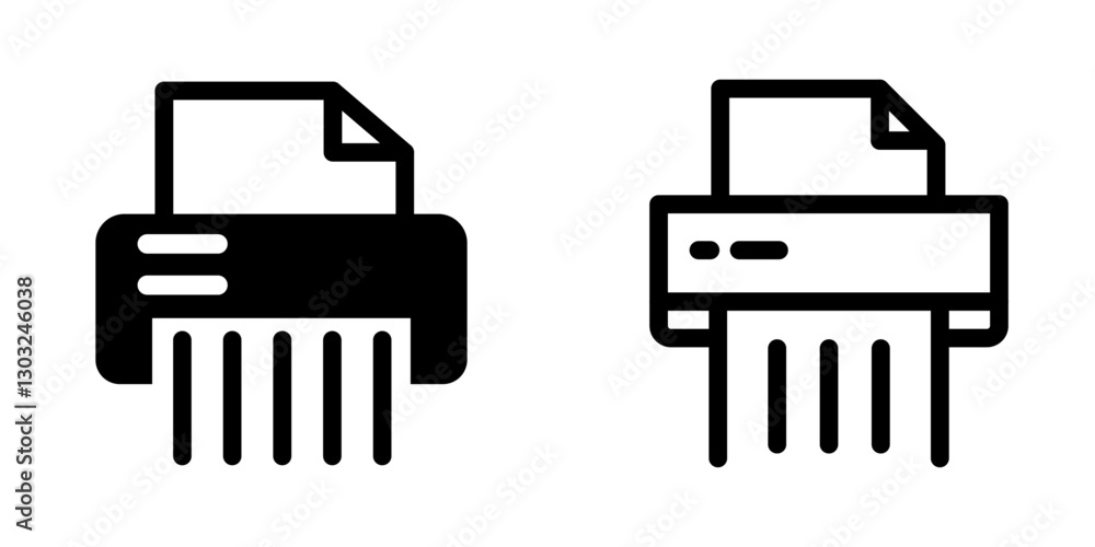 Paper Shredder Icon Set - Vector Design Symbols Paper Shredder Icon Set - Vector Design Symbols