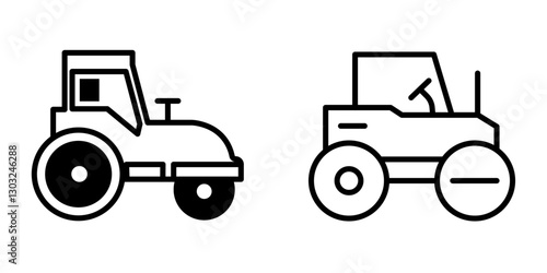 Road Roller Icon Set - Vector Design Symbols