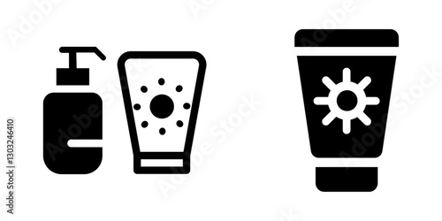 Sunscreen Icon Set - Vector Design Symbols