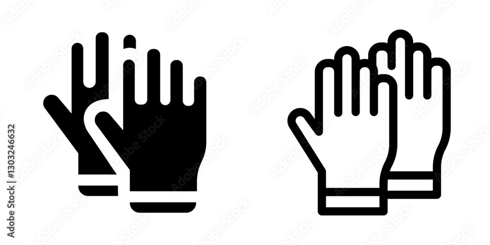 Fototapeta premium Essential Work Gloves Icon Set - Vector Design Symbols
