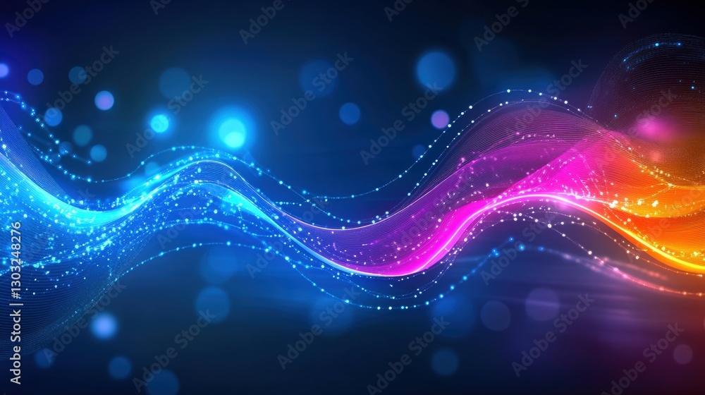 Fototapeta premium Flowing waves of color abstract digital realm art piece surreal environment dynamic perspective midjourney concept