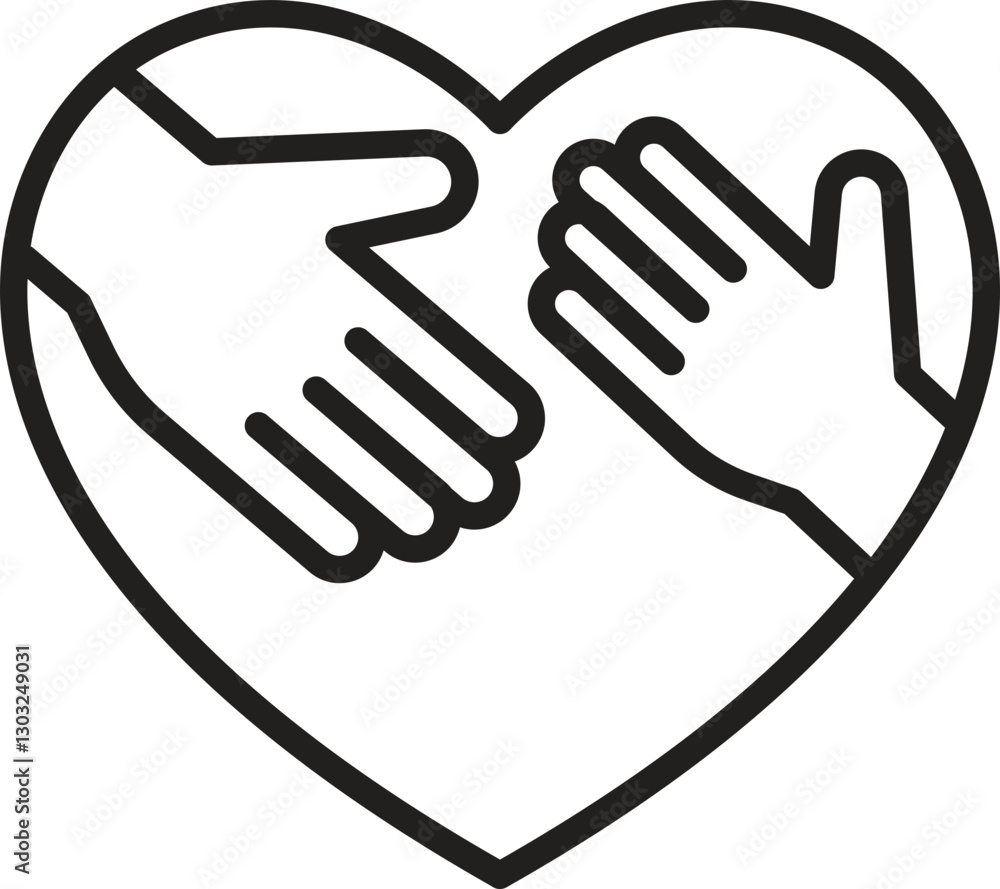 Obraz premium Hands forming a heart shape line icon