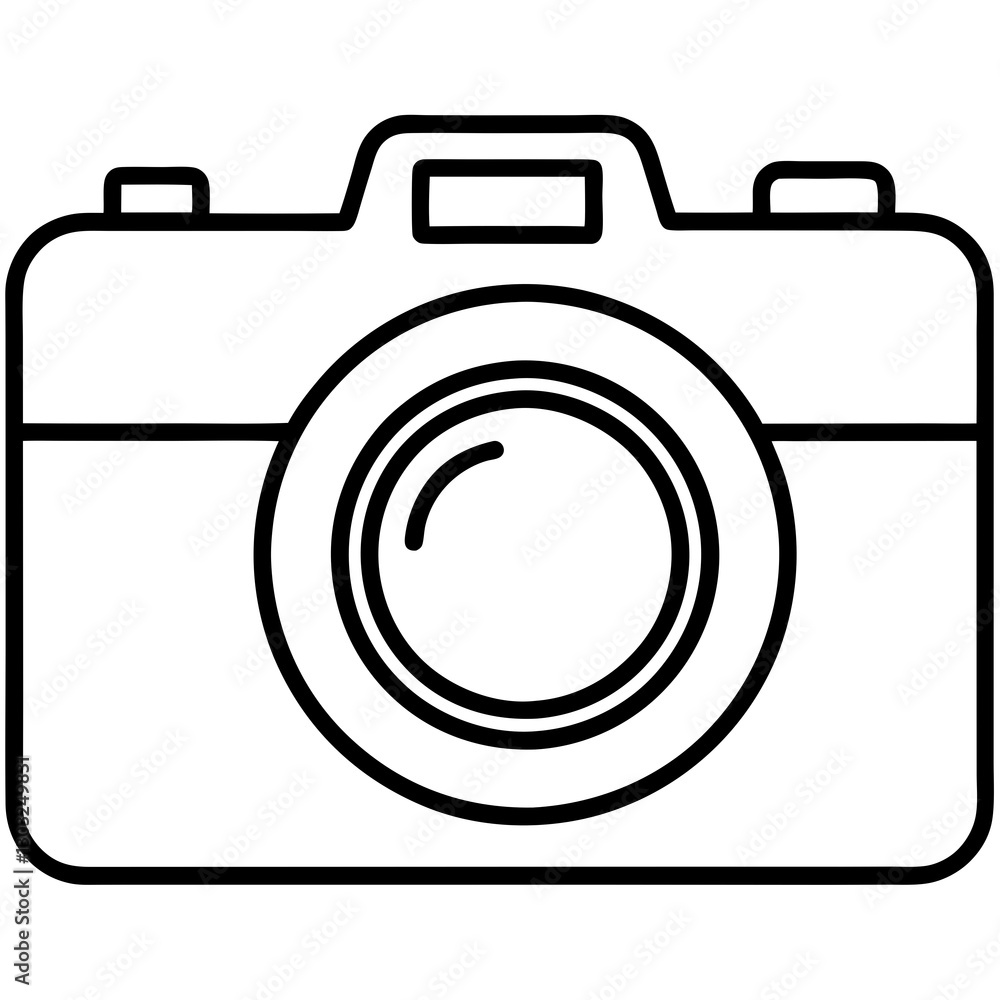 Vector Outline of a classic camera in a simple and modern style Vector Outline of a classic camera in a simple and modern style