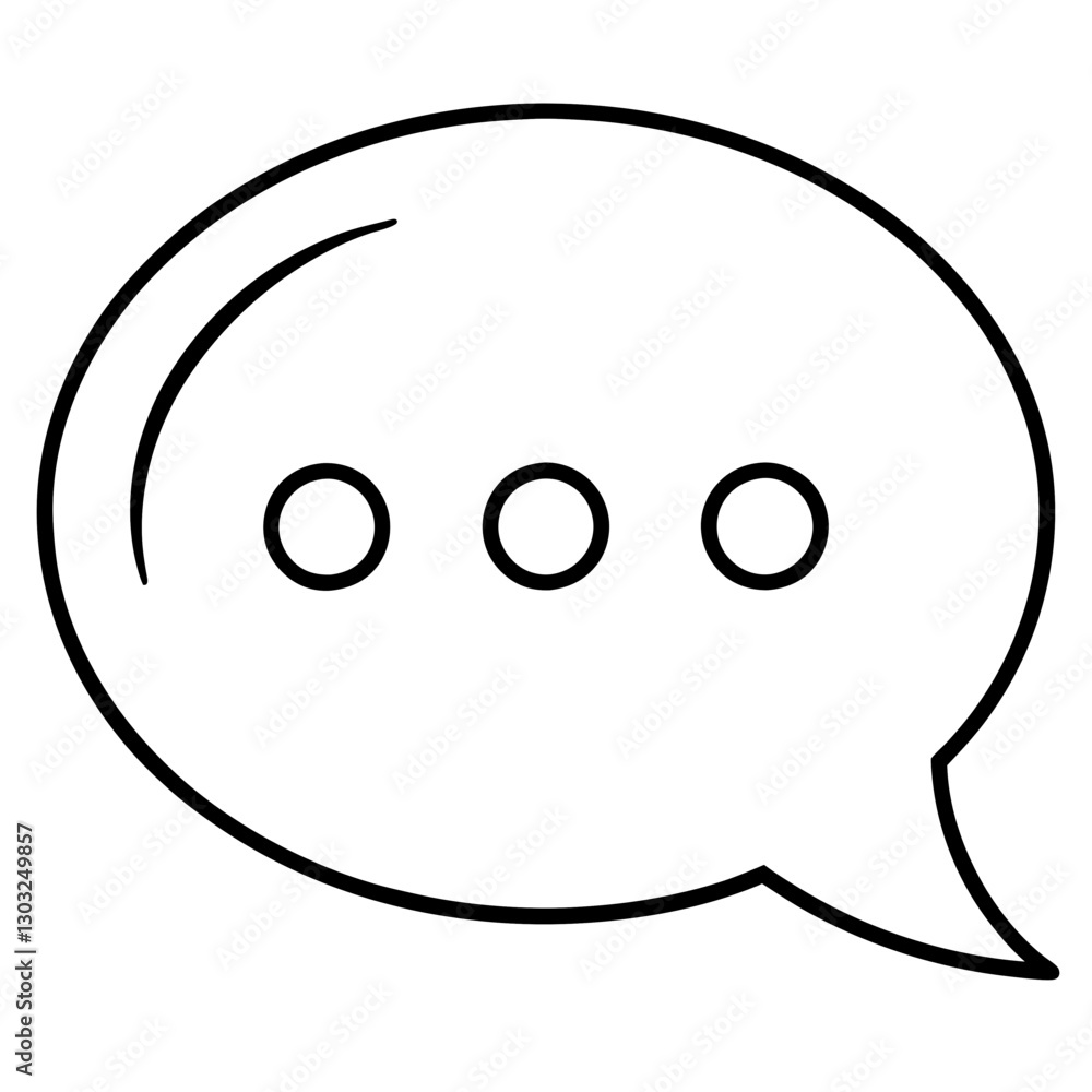 Vector Simple outline of a speech bubble with dots in a modern design Vector Simple outline of a speech bubble with dots in a modern design