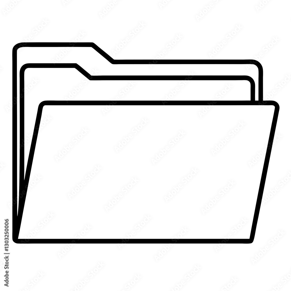 Vector Outline of a file folder representing organization and document management Vector Outline of a file folder representing organization and document management