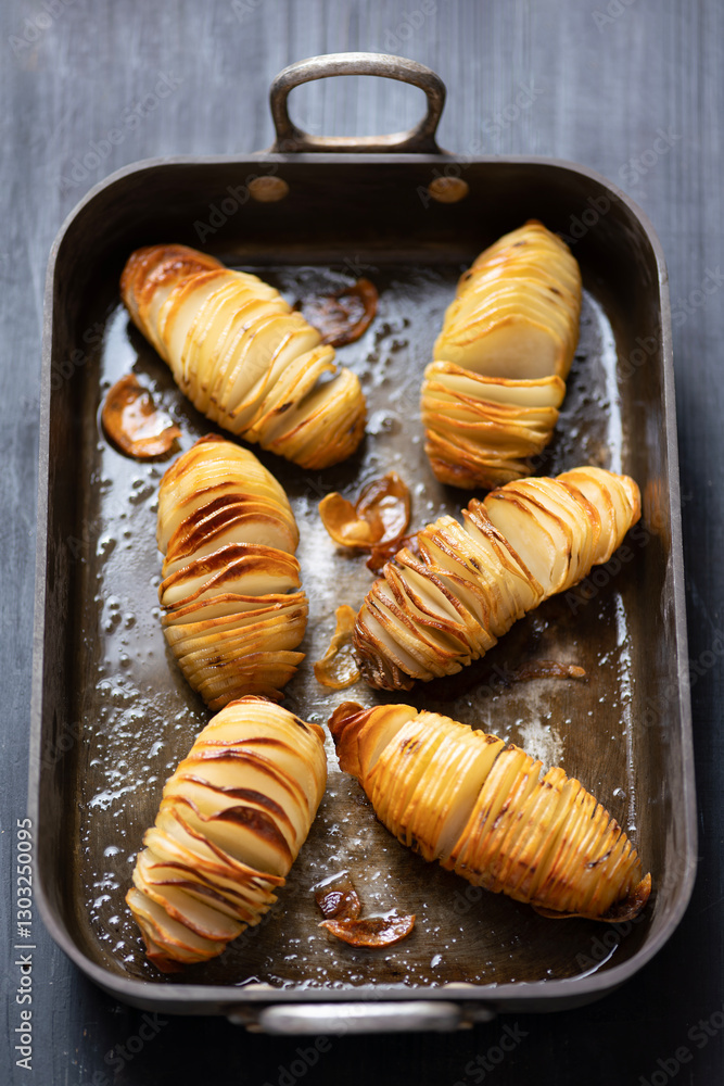 rustic hasselback baked potatoes