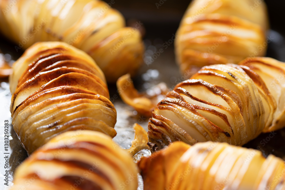 rustic hasselback baked potatoes