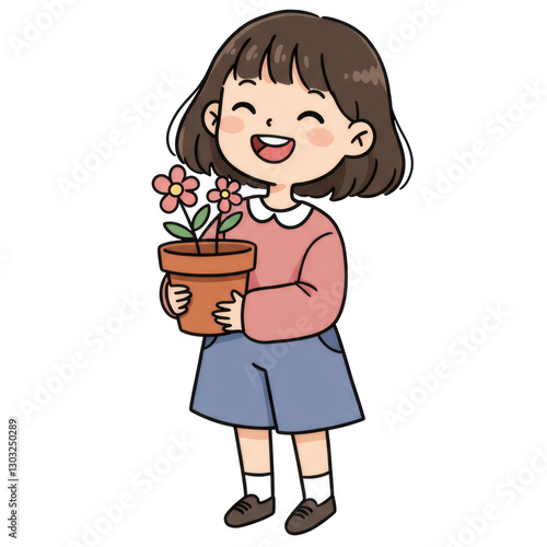 Girl Growing Flowers