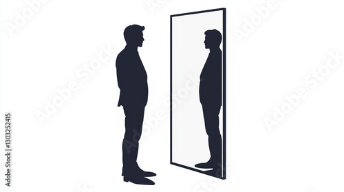 Mirror Reflection Icon - Person Looking at Self

