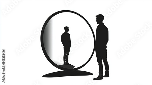 Mirror Reflection Icon - Person Looking at Self

