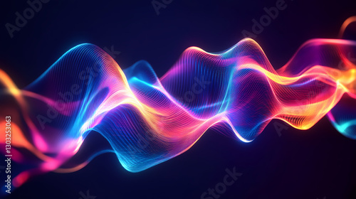 Holographic Soundwave – Futuristic Vibrant Digital Waves Background