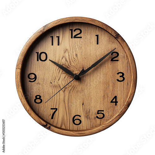 Wallpaper Mural Classic Wooden Wall Clock Roman Numerals Timepiece on white and transparent background. AI  GENERATED. PNG Torontodigital.ca