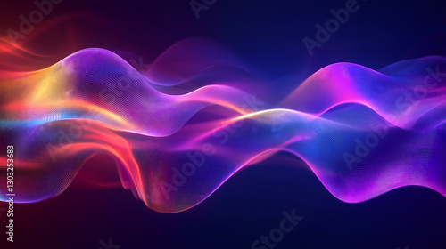 Holographic Soundwave – Futuristic Vibrant Digital Waves Background
