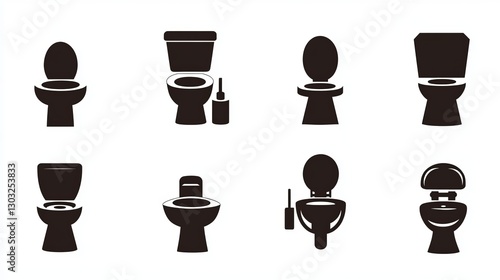 Wallpaper Mural Restroom Male & Female Toilet Icon Set
 Torontodigital.ca