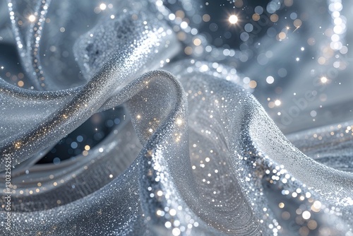 Icy Silver Sparkle Abstract Design with Crisp Textures and Glittering Patterns