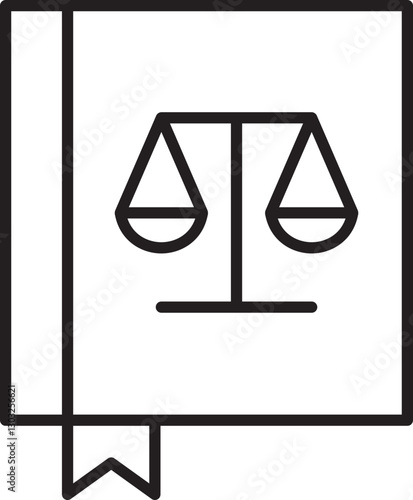 Book with scales of justice icon line icon