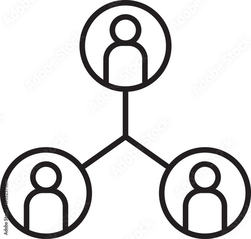 Network of connected people icons line icon