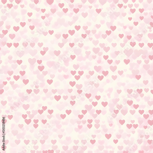 Small pink and light pink hearts on a white background, pattern