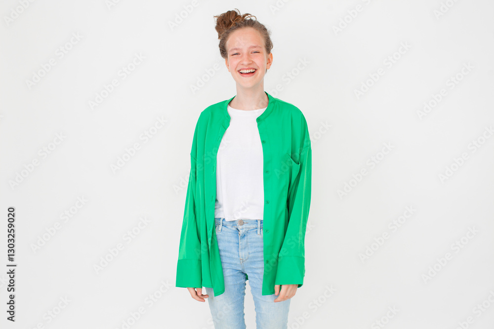 Cheerful young girl with happy smile Cheerful young girl with happy smile