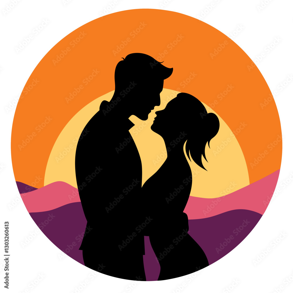 a silhouette of a couple kissing against a sunset a silhouette of a couple kissing against a sunset