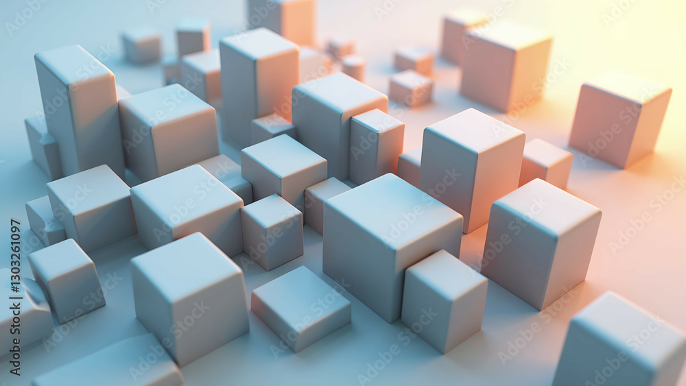 Obraz premium geometric shapes 3d rendering abstract cubes