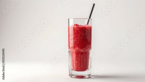 Wallpaper Mural Refreshing fruit smoothie in a tall glass with ice against a simple background Torontodigital.ca