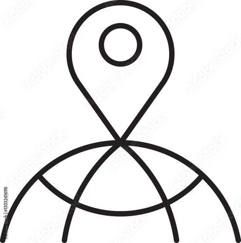 Location marker icon design line icon
