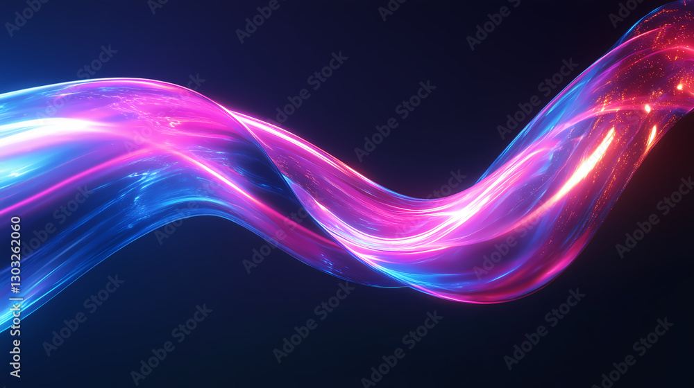 Naklejka premium Plasma Ribbon – Futuristic Glowing Energy Wave Background