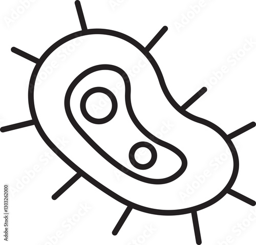 Microbial cell illustration line icon