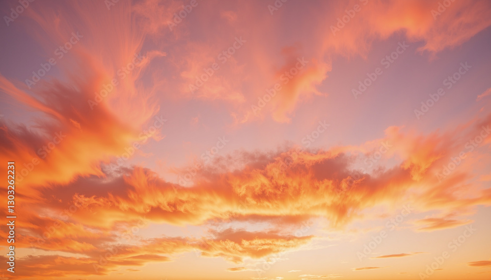 Fototapeta premium Bright sunset sky and serene twilight nature