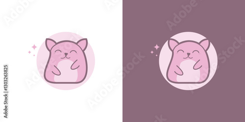 cute guinea pig animal logo