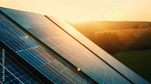 Solar panels absorb sunlight, promoting renewable energy and sustainability.