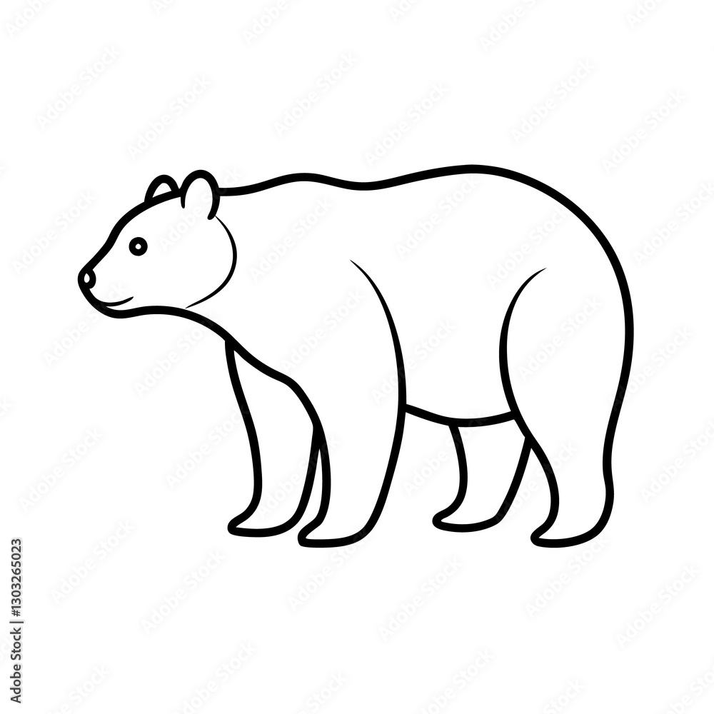 Obraz premium line drawing vector illustration of a bear
